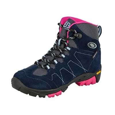 Image of Brütting Bergen High Rise Hiking Boots, Blue (Marine/Pink/Blue Marine/Pink/Blue), 5 UK