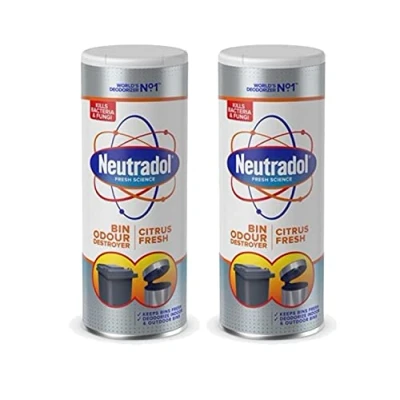 Image of Multiple Neutradol Dustbin Odour Destroyer Powder Citrus Fresh 350g Pack of 2