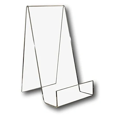 Image of EPOSGEAR 5 Pack Large Plastic Acrylic Perspex Book Plate Tablet Retail Display Stand Holder Perfect for Schools, Nurseries, Libraries etc (Clear)
