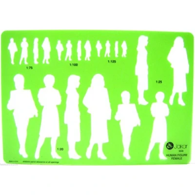 Image of Jakar Stencils Templates Architectural Drawing Aid 20 Designs New (4648 Female human figure)