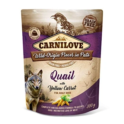 Image of Carnilove Dog Pate Pouch 300g Quail with Yellow Carrot