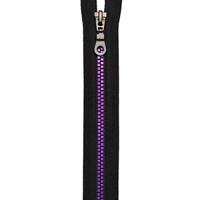 Image of Prym Zip Fastening, Polyester, Black/Purple, 80 cm