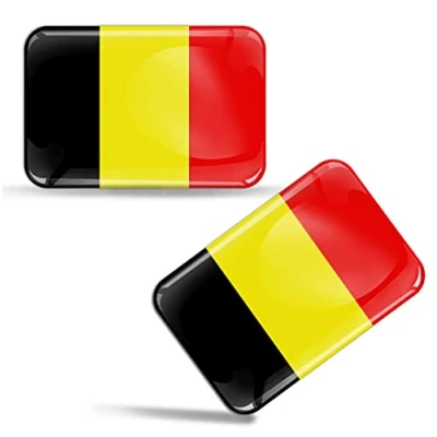 Image of Biomar Labs® 2 x 3D Domed Silicone Stickers Decals Belgium Belgian National Flag Banner Emblem Car Motorcycle Helmet F 39