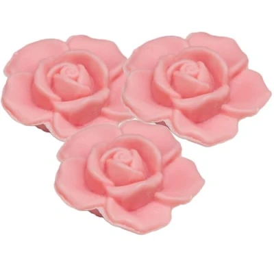 Image of La Maison du Savon de Marseille French Rose Shaped Soap for Body Wash or Decoration Fragrance 20g Novelty Bar Set of 3