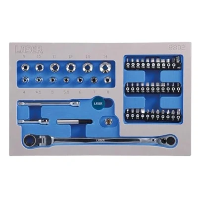 Image of Laser 8802 Low Profile Bit &amp; Socket Set 52pc