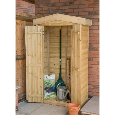Image of 3&#039;7 x 1&#039;8 Forest Shiplap Tall Apex Wooden Garden Storage Tool Store Outdoor Patio (1.2m 0.51m)