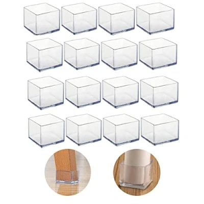 Image of 16Pcs Square 38x38mm Silicone Chair Leg Floor Protectors, Caps, Furniture Foot Free Moving Table Covers, Stool caps to Prevent Hardwood Scratches and Reduce Noise