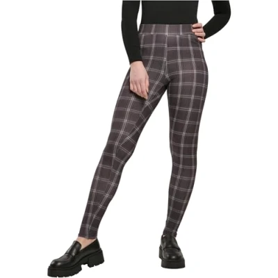 Image of Urban Classics SOFT AOP Leggings Trousers, Women&#039;s, Size: 4XL, Blackcheck