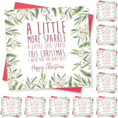 Image of Punkcards, Christmas Cards for Friends, Pack of 10, Friend Card, Card Female, Xmas Multipack, Made in UK
