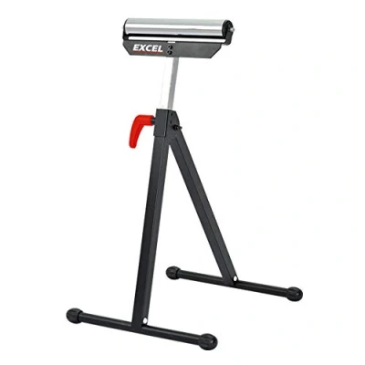 Image of Excel Roller Stand Heavy duty with Adjustable Height Support Up to 60 Kg Universal fits Saw Foldable &amp; Portable Workbench Table Bench