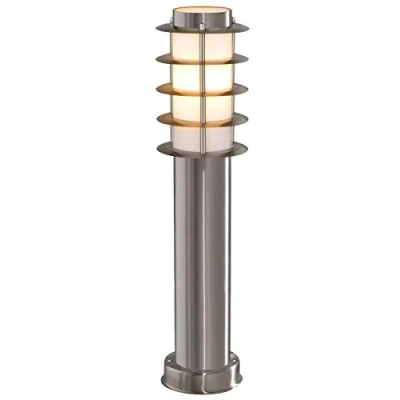 Image of Modern Outdoor Bollard Light Garden Pathway Lamp Post Stainless Steel Opaque Diffuser ZLC316K with 9w LED E27 Warm Stick
