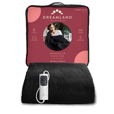 Image of Dreamland Luxurious Black Velvet Snuggle Up Warming Throw