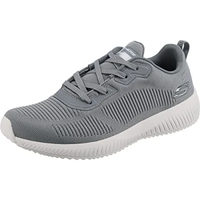 Image of Skechers Men&#039;s Squad Sneaker, Gray Mesh/Trim, 11 UK