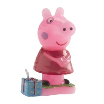 Image of Dekora Birthday Cake Candles with Peppa Pig Design Size 7.5 cm, Wax, Multicoloured, 4x8x15 cm