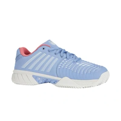 Image of K Swiss Women&#039;s Express Light 3 Hb Tennis Shoe, Open Air Bright White Strawberry Ice, 5 UK
