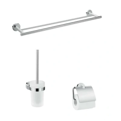 Image of hansgrohe 41727000 Logis Universal Bathroom Accessories Set, 3 Pieces, Chrome