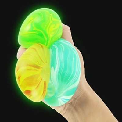 Image of Keycraft Glow In The Dark Super Squidge Ball 3 Assorted One Sent At Random
