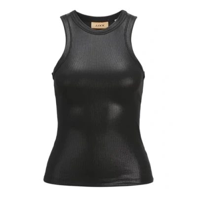 Image of JJXX Women&#039;s Jxforest Str Sl Shine Top JRS, Black/Detail: Black foil, S