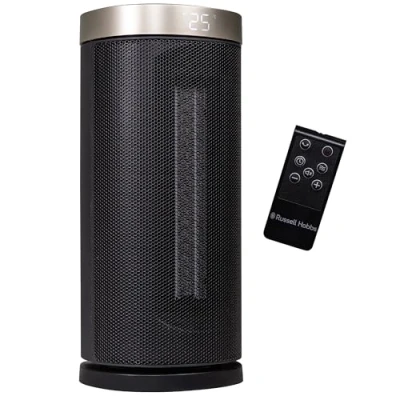 Image of Russell Hobbs RHCTH2001G 2kW Oscillating Ceramic Heater W/Digital Display Black and Gold