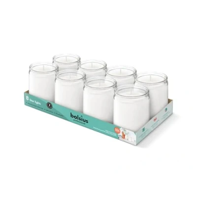 Image of Bolsius 103422531800 Starlight Jar Candle, Clear (Pack of 8)