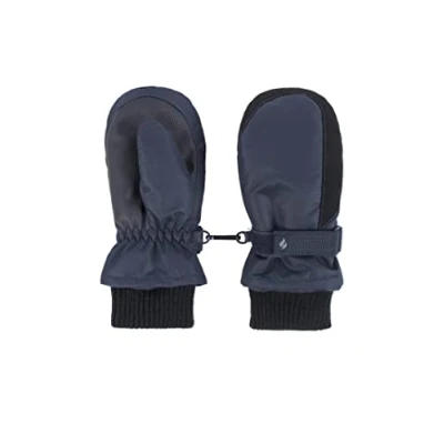 Image of Kids 1 Pair SOCKSHOP Heat Holders Snowday Performance Mittens Navy 3 6 Years