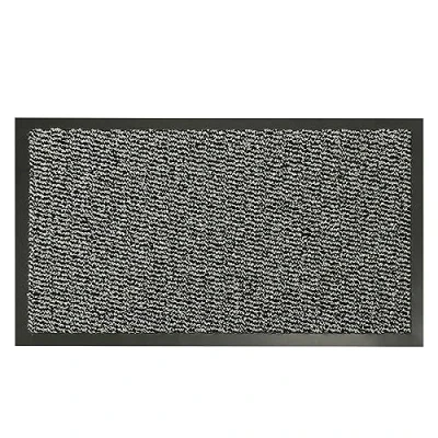 Image of KAV Washable Door Mat Dirt Trapper Durable Indoor And Outdoor Non Slip Doormats Large Floor Mats For Front Back Door, Home, office Perfect Dust Absorbent (Grey/Black, 120cm x 180cm)