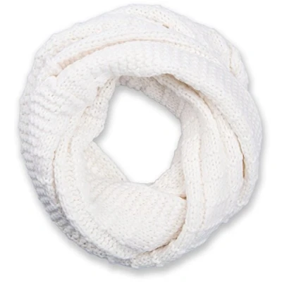Image of styleBREAKER knitted loop scarf checkered, plain fine knit snood, winter scarf, unisex 01018154, Colour:Cream White