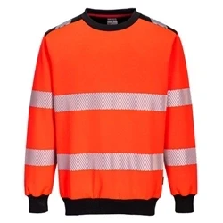 Image of Portwest PW3 Hi Vis Sweatshirt Red/Black Medium