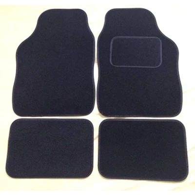 Image of UNIVERSAL CAR FLOOR MATS BLACK WITH TRIM 4 PIECE SET