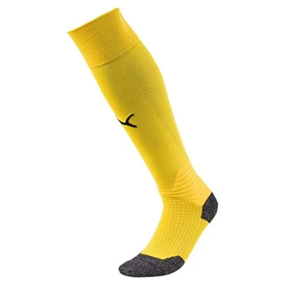 Image of Puma LIGA Socks, Unisex Yellow (Cyber Yellow/Puma Black), 6 8 UK (Manufcturer Size 3)