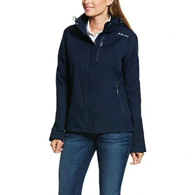 Image of ARIAT Womens Coastal H2O Coat jacket Navy Breathable Waterproof Sprayproof Water dares try to penetrate this Size L
