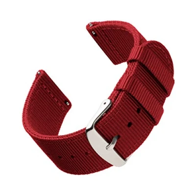 Image of Archer Watch Straps Premium Nylon Quick Release Replacement Bands for Men and Women, Watches Smartwatches (Red, 20mm)
