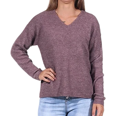 Image of ONLY Onlcamilla Vneck Jumper, Women&#039;s, Size: Medium, Rose brown