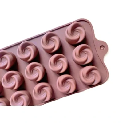 Image of TTOA Swirl Rose Silicone Chocolate Mould Flower Fondant Clay Jelly Ice Cube Cake Decoration Sweet