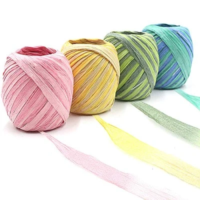 Image of Keleily Wrapping Paper Ribbon, 4 Rolls Craft Color Cords Twine Ropes Great for Making Projects, DIY Flower Scrapbook Decoration, Gift Box 3cm x 20m