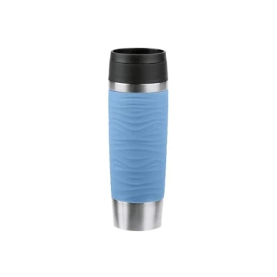 Image of Emsa N20214 Travel Mug Wave Insulated 0.36 litres Comfort Screw Cap Stainless Steel 4 Hours Hot and 8 Cold 100% Leak Proof Dishwasher Safe 360 Drinking Opening Pastel Pink