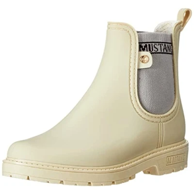 Image of MUSTANG Women&#039;s 1444 501 Chelsea Boot, Beige, 8 UK
