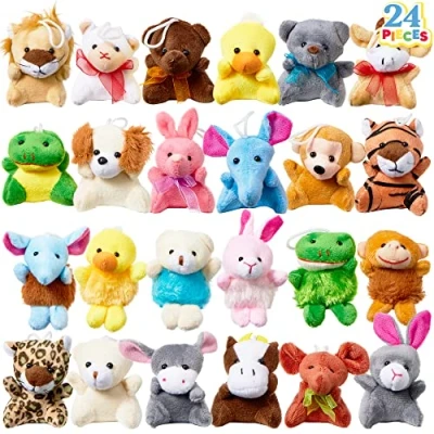 Image of JOYIN 24 Pcs Mini Animal Plush Toys, 2.5 3(6.4 7.6cm) Stuffed Bulk for Kids, Easter Egg Filler Party Bag Fillers Pinata Fillers, School Prizes, Christmas Stocking Kids
