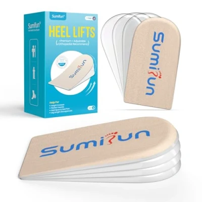 Image of Heel Lift Inserts for Women Shoes Sumifun 4 Layer 1 Inch Adjustable Orthopedic Gel Shoe Lifts Leg Length Discrepancies Pain Achilles Tendonitis (Size L, Pair)