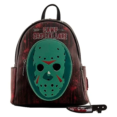 Image of Loungefly Warner Brothers Friday 13th Jason Backpack the Amazon Exclusive Premium Vegan Leather Gift Idea Official Merchandise for Boys, Girls Men and Women