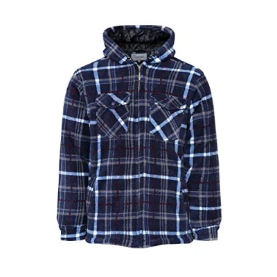 Image of Champion Mens Dumfries Hooded Lined Fleece Winter Coat Blue XL