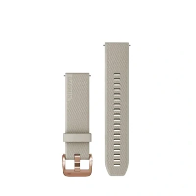Image of Garmin Quick Release 20 Watch Band, Light Sand Silicone with Rose Gold Hardware, (010 13114 02)