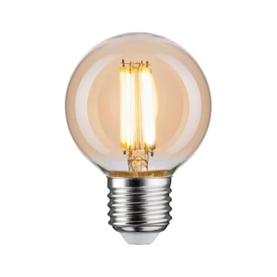 Image of Paulmann 28986 Filament LED Globe G60 E27 7W 230V 780lm dimmable 60mm Gold Glass 2700K Warm White lamp, 7 W