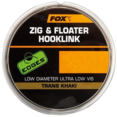 Image of Fox Zig &amp; Floater Hooklink 100metres spool 15lb 0.30mm Trans Khaki c/o Reelfishing