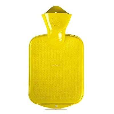 Image of Classic 0.8 Litre Yellow Rubber Hot Water Bottle Heat Therapy for Children and Kids by Sanger
