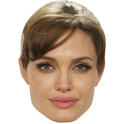 Image of FoxyPrinting Angelina Jolie Mint Celebrity Party Cardboard Face Mask Fancy Dress
