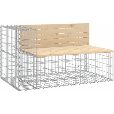 Image of vidaXL Garden Bench Gabion Design 122x71x65.5 cm Solid Wood Pine