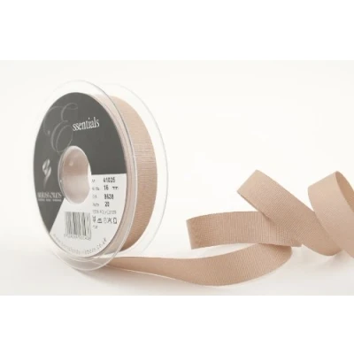 Image of Berisfords 41025 20 m x 16 mm Polyester Grosgrain Ribbon, Bone