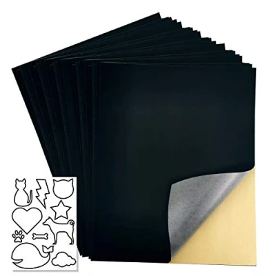Image of 20 Pcs Self Adhesive Velvet Sheet，Self Flocked Fabric for Jewelry Drawer, Storage Box Lining (Black)