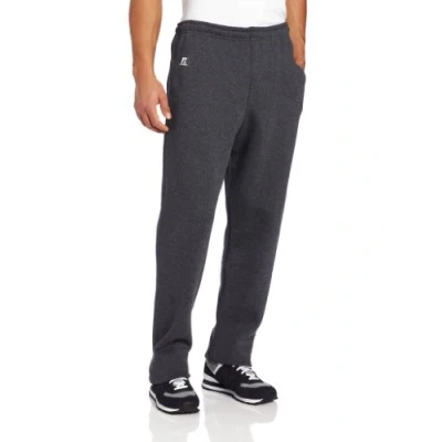 Image of Russell Athletic Men&#039;s Dri Power Open Bottom Sweatpants with Pockets, Black Heather, 3X Large